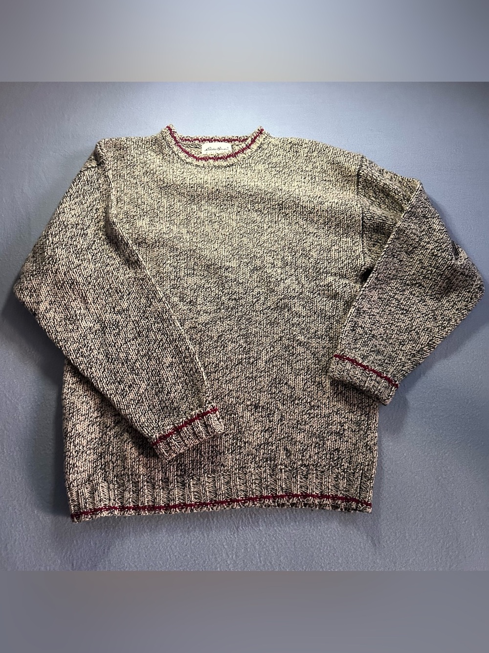 Eddie Bauer Vintage Marled Wool Crew Neck Sweater Men’s Medium Grandpa